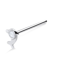 Stone Fish Silver Straight Nose Stud NSKA-81